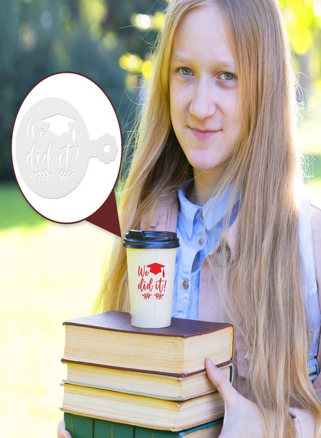Qumenan 56 Pieces Graduation Cookie Stencils 2026 Graduation Coffee Stencil Reusable Cake Stencils for DIY Graduate Party Decor Baking Painting Dessert Decoration - Image 5