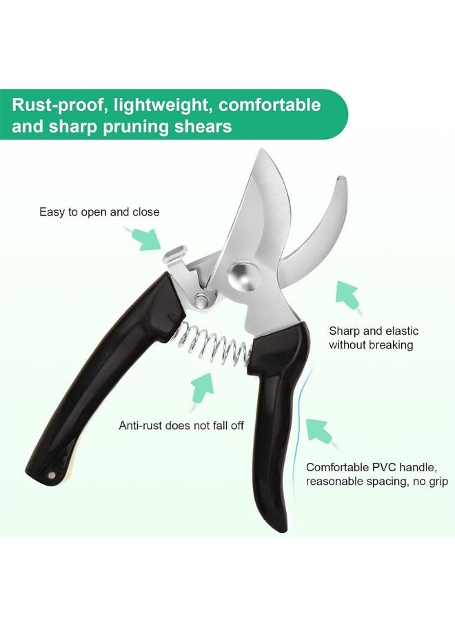 جيه زد اس مقصات تقليم JZS للحدائق، مقصات حدائق شديدة التحمل، مقصات يدوية احترافية، مقصات تشذيب الأشجار، مقصات حدائق للنباتات، مقصات تحوط، أدوات حدائق، لون أسود - Image 3