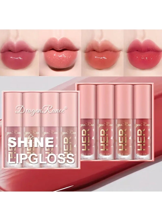 Dragon Ranee مجموعة ملمع الشفاه دراجون راني - 4 قطع - لون شفاه لامع للبالغين، يدوم طويلاً ومرطب، درجات متنوعة، توافق عالمي مع البشرة، لمسة لامعة، تطبيق سهل - Image 2