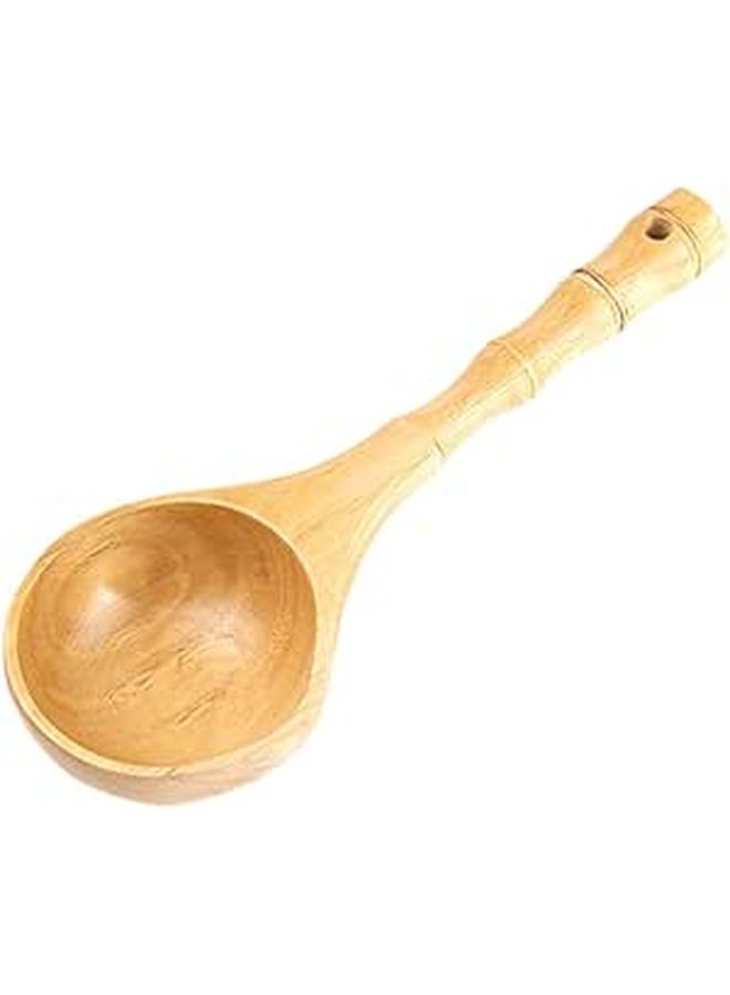 Natural Wooden Water Ladle Long Handle Scoop for Kitchen Sauna Bath and Household Use - Image 1