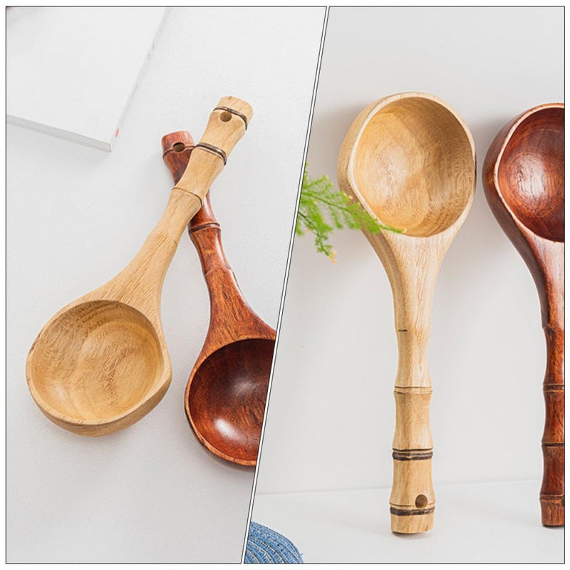 Natural Wooden Water Ladle Long Handle Scoop for Kitchen Sauna Bath and Household Use - Image 4