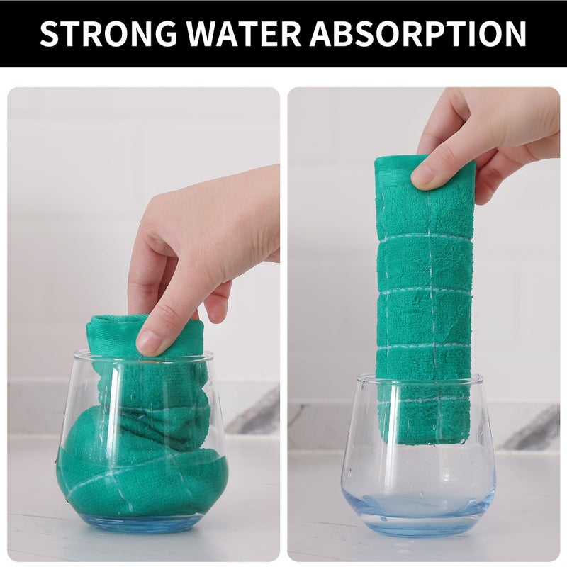 Homaxy 100% Cotton Terry Kitchen Dish Cloths  Ultra Soft and Absorbent Dish Towels for Kitchen  Suitable for Drying and Washing Dishes  12 Pack  12 x 12 Inches  Turquoise - Image 3