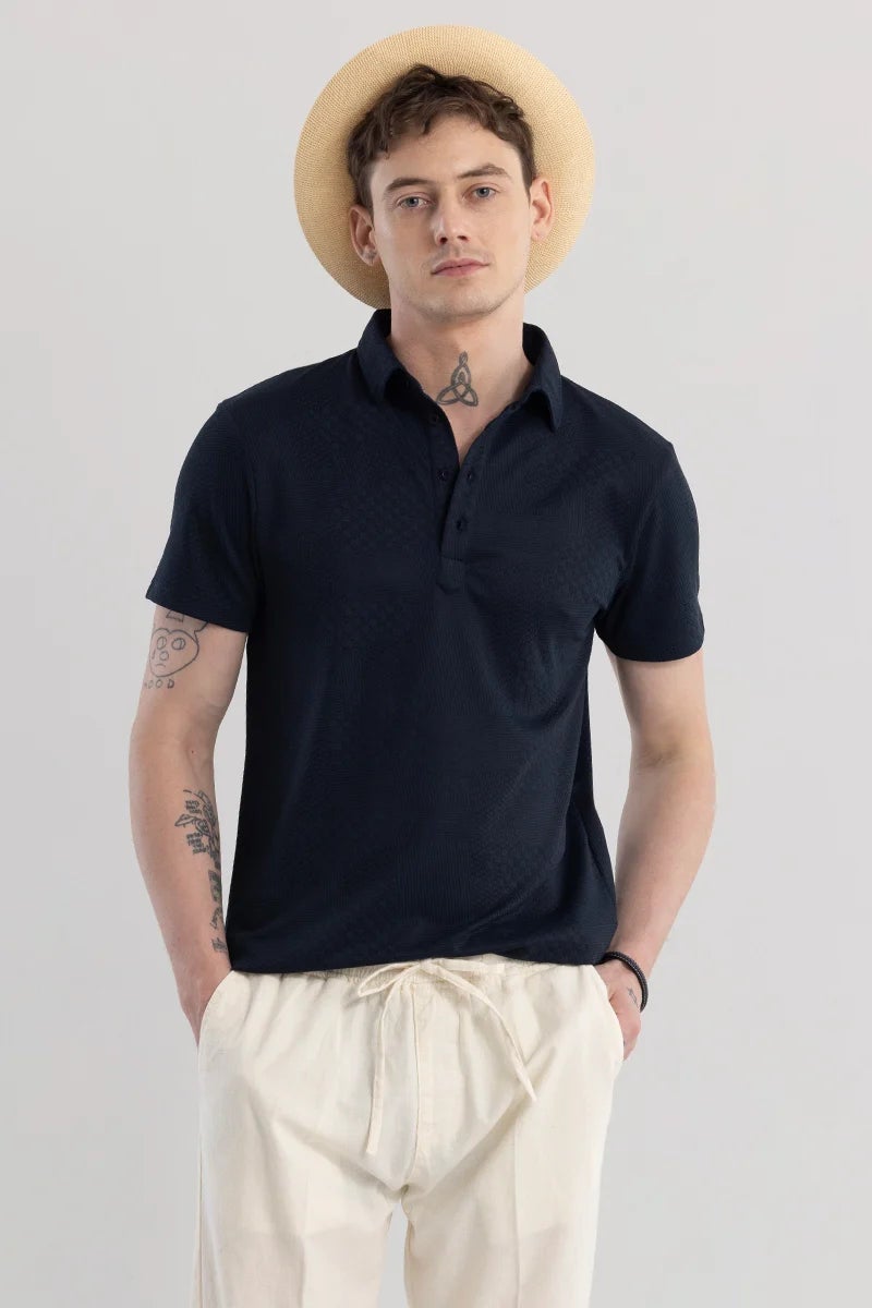 SNITCH Meteor Navy Blue Polo T-Shirt - Image 1