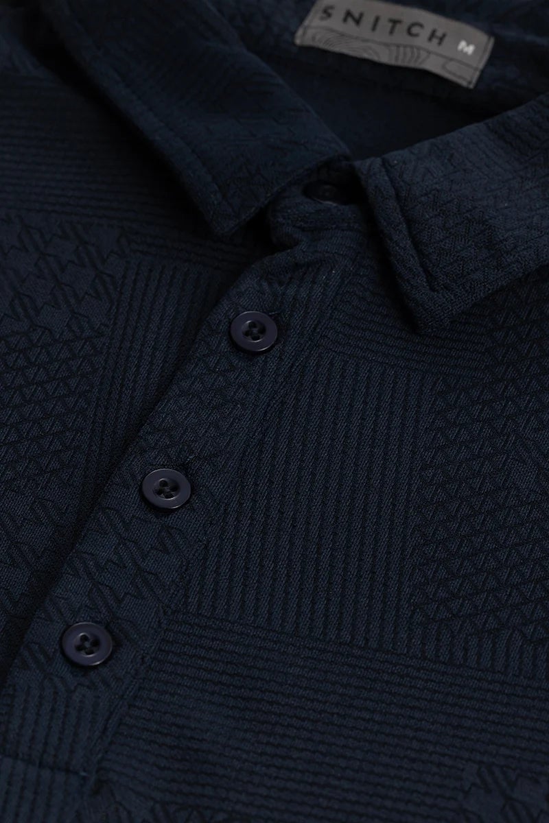 SNITCH Meteor Navy Blue Polo T-Shirt - Image 2