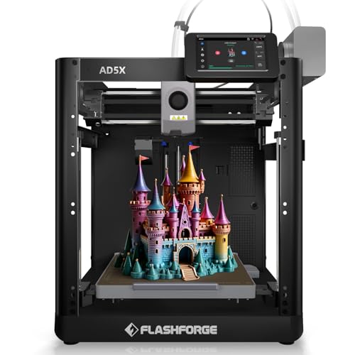 FLASHFORGE فلاشفورج AD5X طابعة ثلاثية الأبعاد متعددة الألوان مع IFS، سرعة عالية 600 مم/ث، منفث مباشر بدرجة حرارة عالية 300°C، تسوية تلقائية كاملة، تصميم كورXY معدني بالكامل، طباعة بأربعة ألوان لـ PLA-CF، PETG-CF، 220x220x220 مم - Image 1