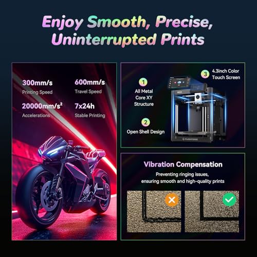 FLASHFORGE فلاشفورج AD5X طابعة ثلاثية الأبعاد متعددة الألوان مع IFS، سرعة عالية 600 مم/ث، منفث مباشر بدرجة حرارة عالية 300°C، تسوية تلقائية كاملة، تصميم كورXY معدني بالكامل، طباعة بأربعة ألوان لـ PLA-CF، PETG-CF، 220x220x220 مم - Image 5