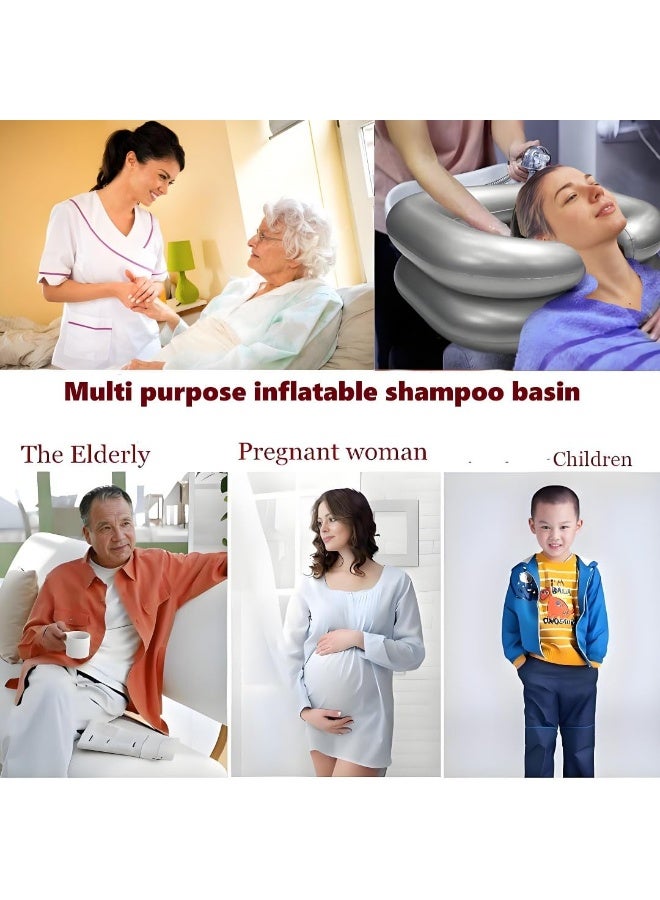 CHIYLE Inflatable Shampoo Basin - Portable Hair Washing Basin for Bedridden, Pregnant, Elderly, and Those with Limited Mobility for At-Home Use - Image 3