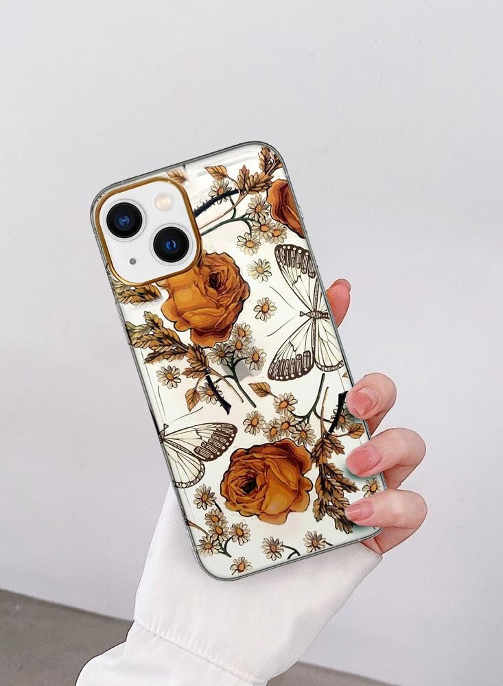 JOWAY iPhone 13 Floral Clear Case Ultra Slim Shockproof Flower Print Transparent Cover Design 6 - Image 4
