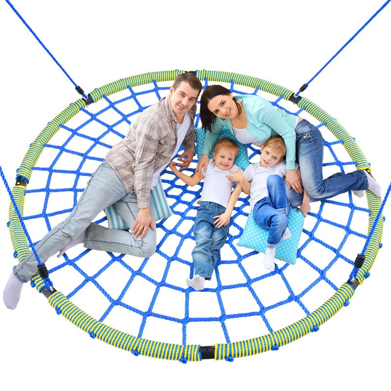 Trekassy 60 Large Spider Web Saucer Tree Swing for Kids Adults 750lbs Heavy Duty Outdoor Net Swing with Steel Frame and 2 Tree Hanging Straps Patented - Image 2