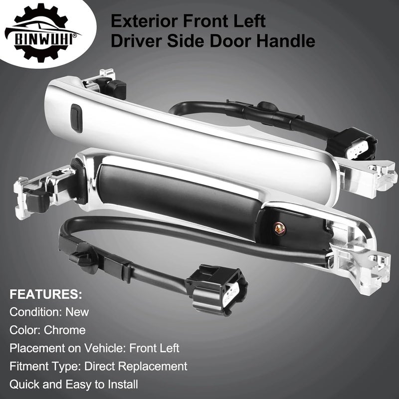 BINWUHI Chrome Exterior Front Left Driver Side Door Handle with Smart Entry Keyless for Nissan Rogue 2010-2013 - Image 5
