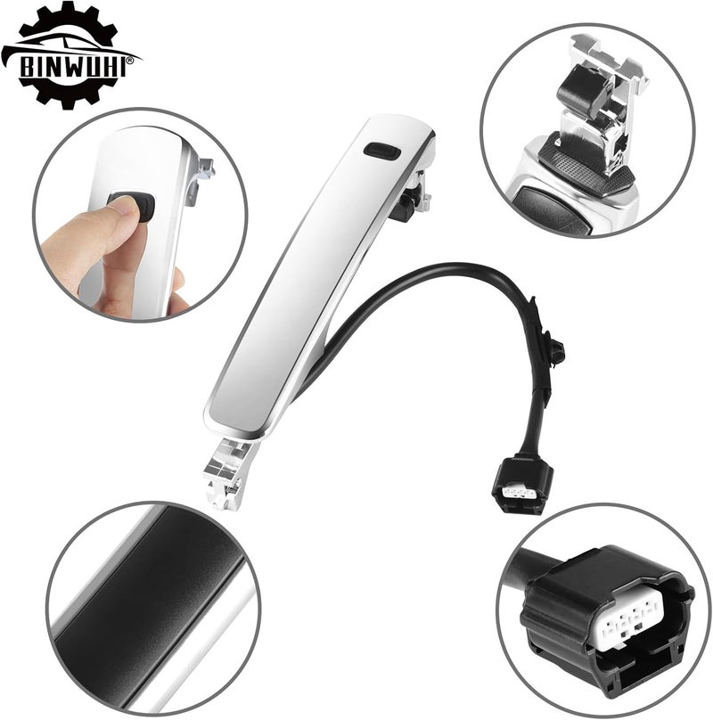 BINWUHI Chrome Exterior Front Left Driver Side Door Handle with Smart Entry Keyless for Nissan Rogue 2010-2013 - Image 4