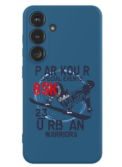 Theodor Protective Slim Fit Case Liquid Silicone Cover with Full Body Protection Anti-Scratch Shockproof Case For Samsung Galaxy S24 Plus (Blue) - Parkour special events  - Image 1