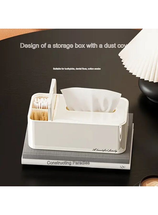 Red 2 In 1 Tissue Box And Remote Control Holder Sleek Space Saving Organizer For Living Room Bathroom Office - Image 4