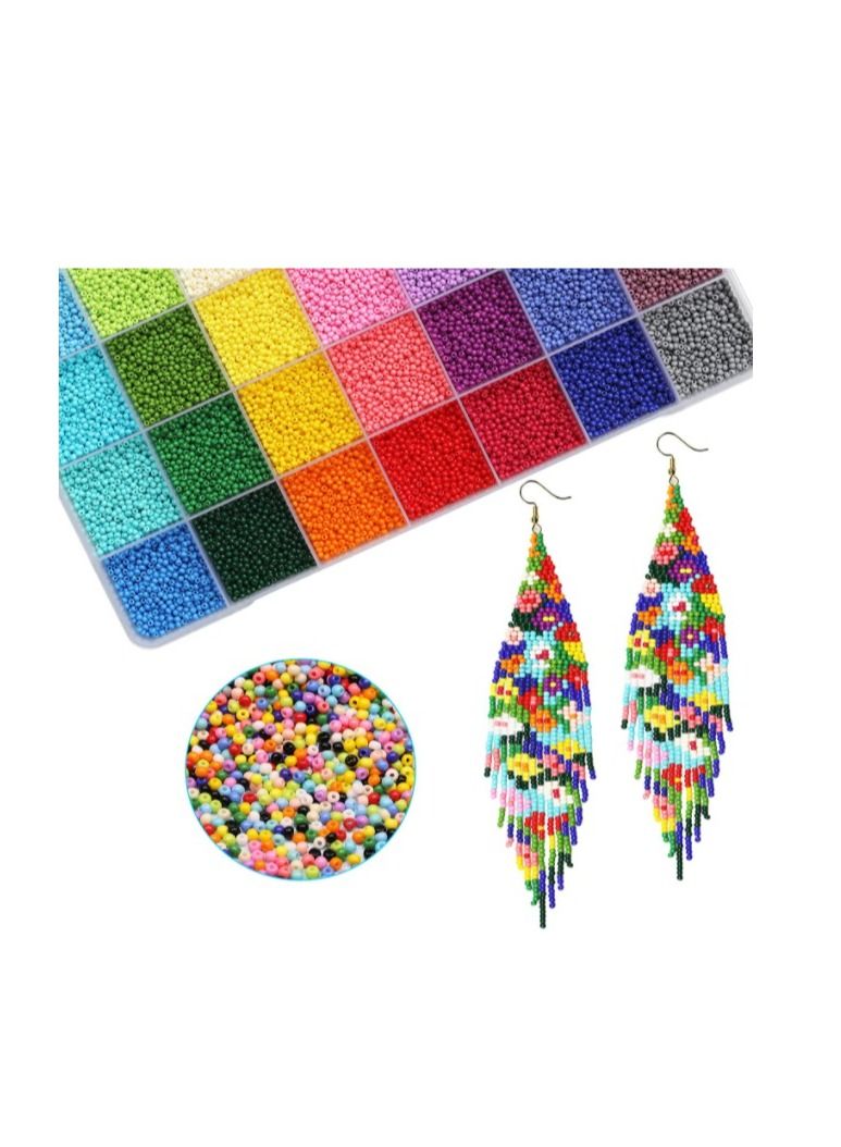 Grab Mantra 4500 Pcs Glass Seed Pony Beads With Jump Rings, Lobster Clasps, Earring Hooks, 2 Rolls Elastic String Plus Alphabet Letters  - Image 4