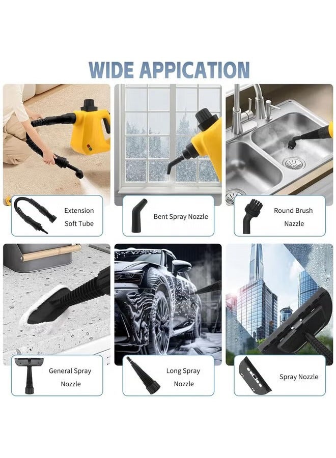 Arabest Handheld Steam Cleaner for home, Steamer for Cleaning, Multipurpose Portable Steam Cleaners Use with Safety Lock and 10 Accessory Kit to Remove Grime, Grease, More, Save Time and Effort - Image 3