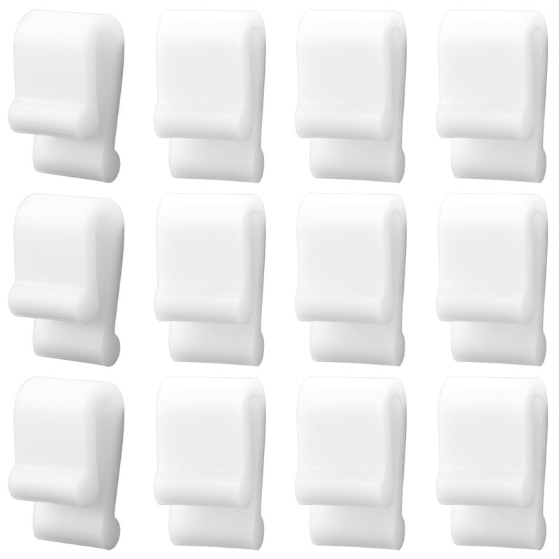 12pcs Dutch Oven Lid Protector Clips Silicone Cookware Protector Clips Pot Lid Flexible Bumpers Lifter Accessories for Stacking Pan and Display of Dutch Oven Pots White