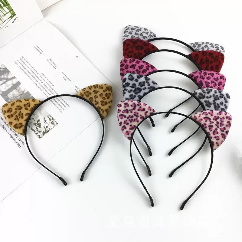 ASHONE Store Cat Ears Headband for Women Cheetah Ears Headband Costume Hair Accessories for Halloween Party Cosplay (Off White, One Size) - Image 5