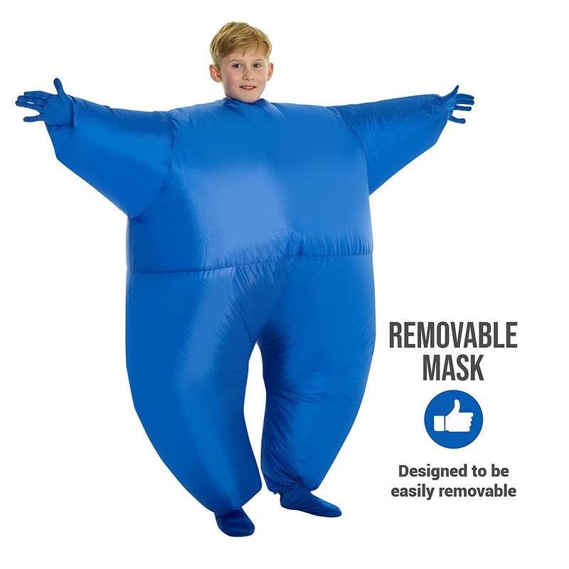 Morphsuits Morph Blue Megamorph Kids Inflatable Costume, Blue Inflatable Costume for Kids, Blue Blow Up Costumes for Kids, Blue Inflatable Suit Kids, Bubble Suit for Kids, Funny Blow Up Costumes Kids - Image 4