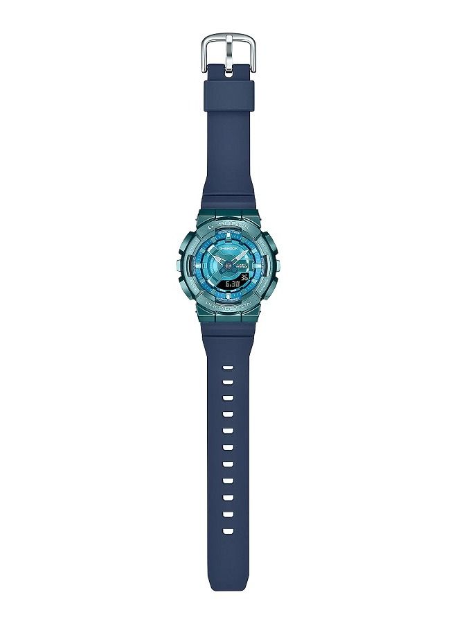 Casio Women Watch G-Shock Analog Digital Blue Dial Stainless Steel Bezel Resin Band GM-S110LB-2AD - Image 3
