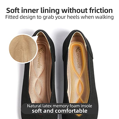 Semwiss Women's Ballet Flats Comfortable Casual Dressy Shoes,Work Flats Office Shoes Pointed Toe Leopard Flats Black Size 8.5 - Image 3