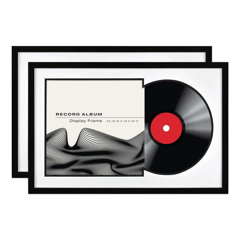 MCS MCS Double Matte Record Album Frame 165x25 Record Frame Black Frame for LP Vinyl Record  Jacket Display 2Pack 