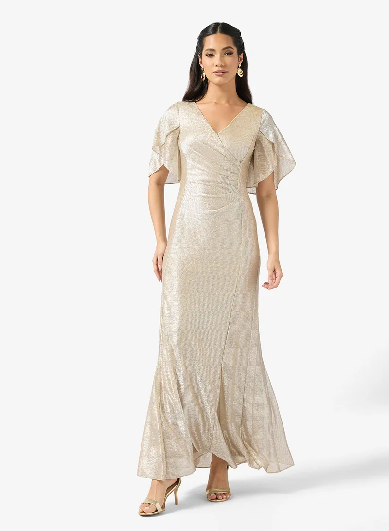 Flutter Sleeve Wrap Dress