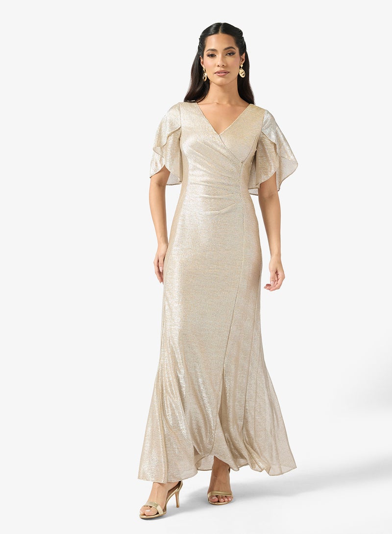 Adrianna Papell Flutter Sleeve Wrap Dress - Image 1