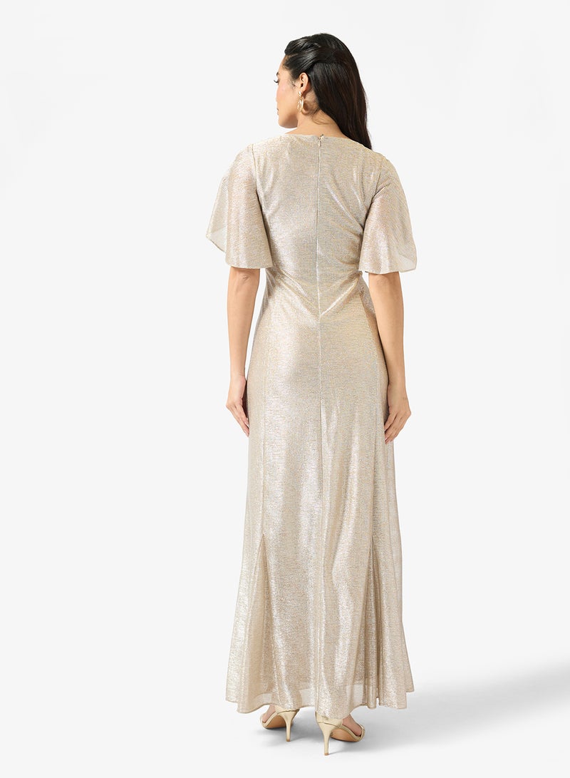 Adrianna Papell Flutter Sleeve Wrap Dress - Image 2