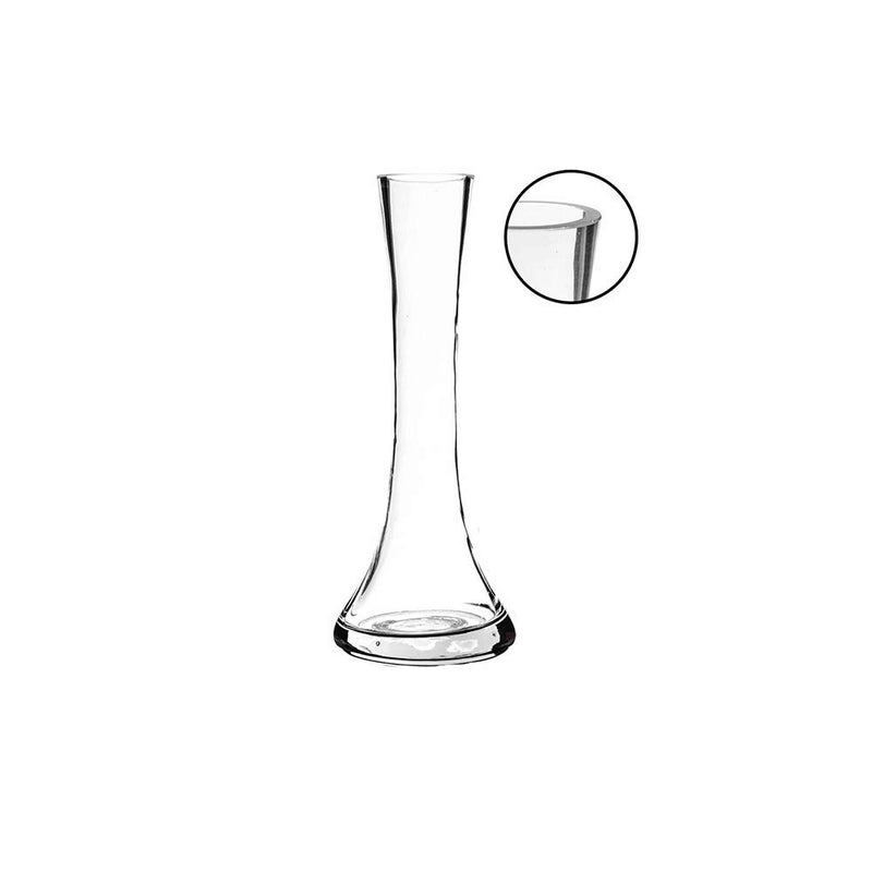 WGV Gathering Bud Vase Width 3 Height 8 Clear Standard Concaved Hurricane Glass Floral Container Centerpiece Planter for Wedding Party Event Home Office Decor 1 Piece