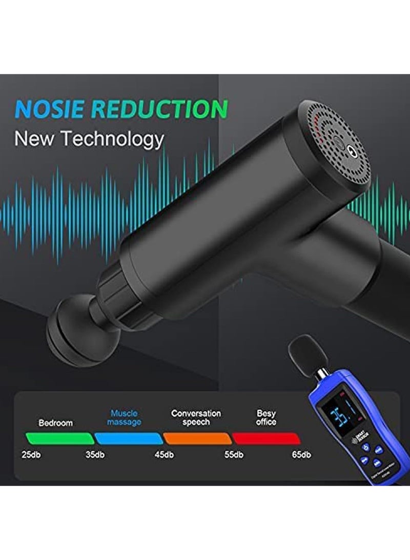 مسدس تدليك، مدلك عضلات الأنسجة العميقة، مسدس تدليك كهربائي محمول باليد مع 4 رؤوس، مسدس تدليك محمول لاسلكي 6 سرعات فائق الهدوء، هدايا للرجال والنساء - Image 2