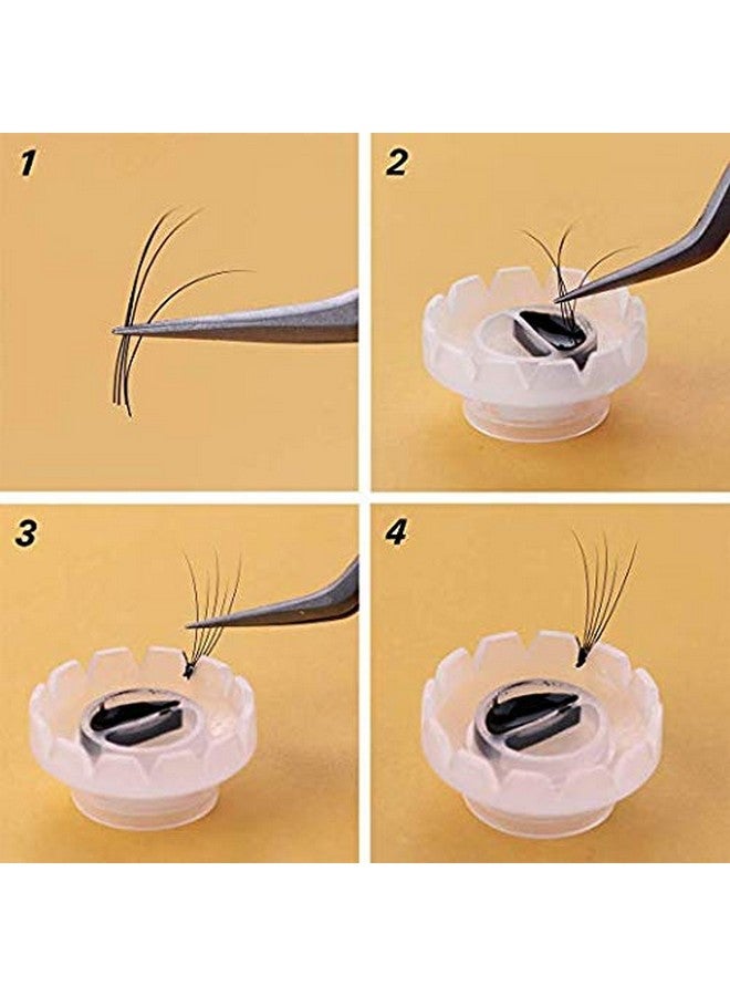 COOSKIN 100Pcs Pigment Eyelash Glue Holder Eyelash Supply Holder For Eyelash Graftingquick Fan Blossom(Without Ring) - Image 4