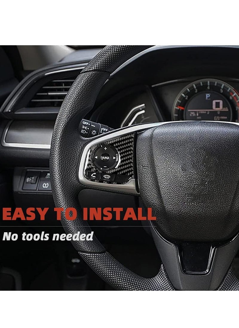 KASTWAVE - Steering Wheel Sticker for Honda Civic 10th Gen 2016-2019, Carbon Fiber Auto Accessories, Interior Modification Decal - Image 1
