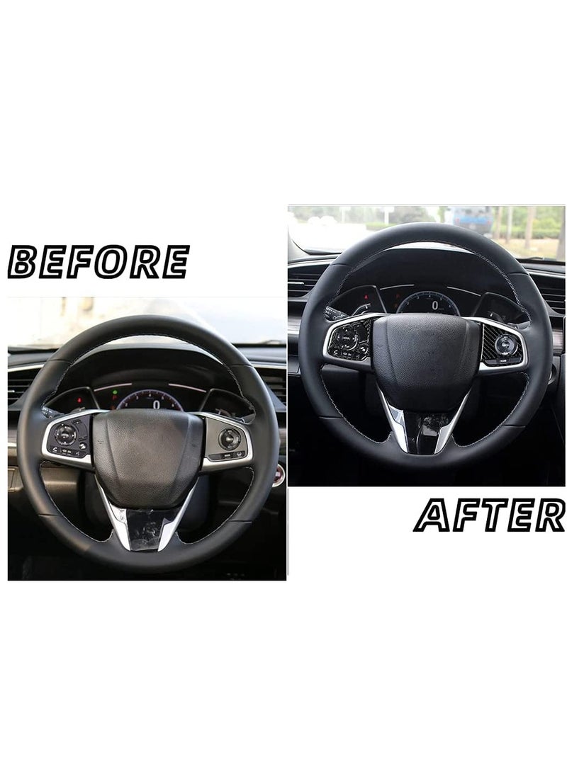 KASTWAVE - Steering Wheel Sticker for Honda Civic 10th Gen 2016-2019, Carbon Fiber Auto Accessories, Interior Modification Decal - Image 1