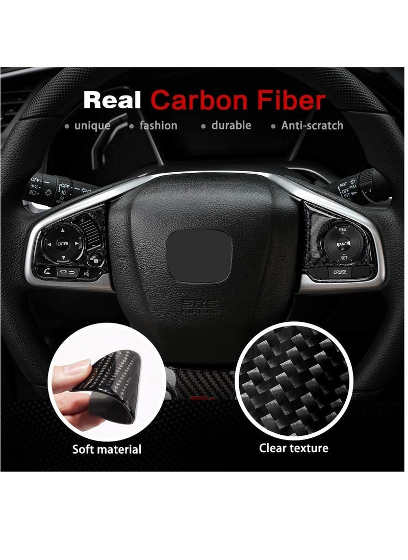 KASTWAVE - Steering Wheel Sticker for Honda Civic 10th Gen 2016-2019, Carbon Fiber Auto Accessories, Interior Modification Decal - Image 1