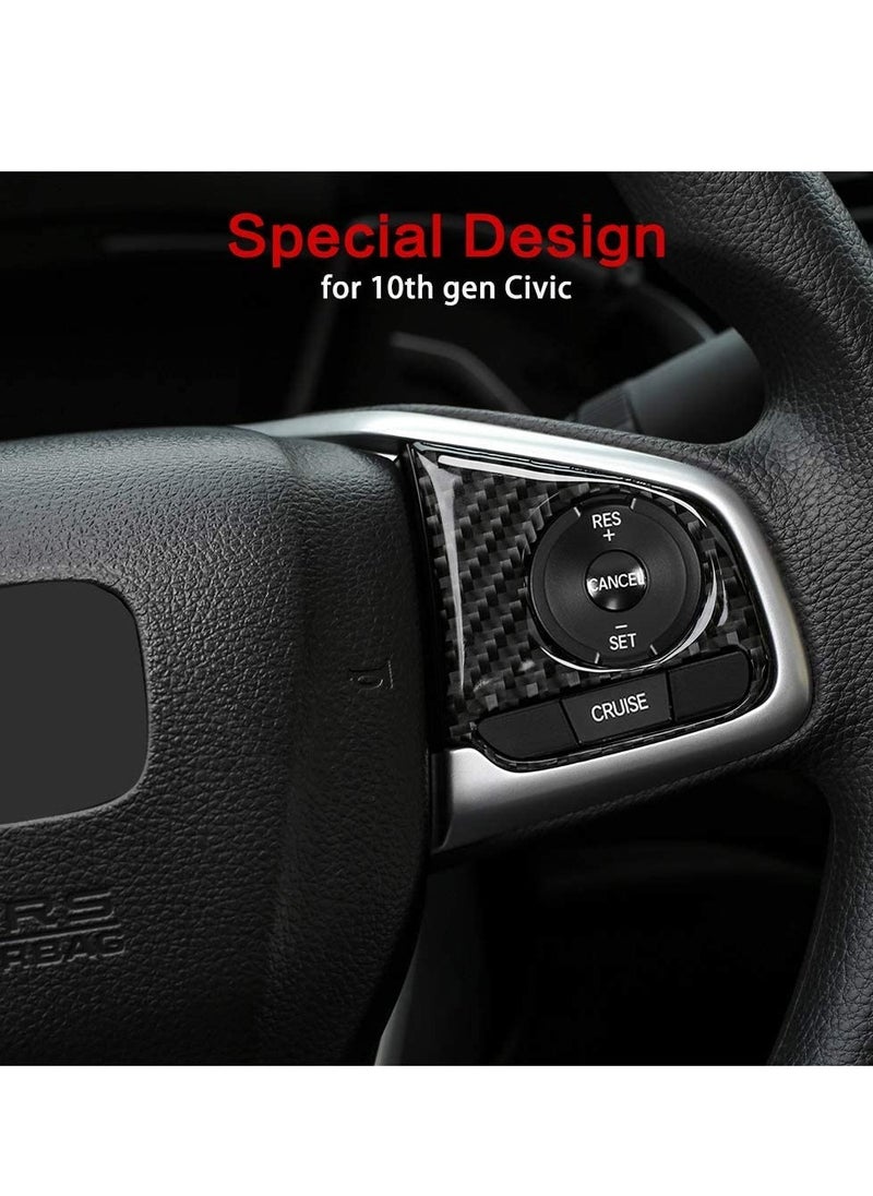 KASTWAVE - Steering Wheel Sticker for Honda Civic 10th Gen 2016-2019, Carbon Fiber Auto Accessories, Interior Modification Decal - Image 1