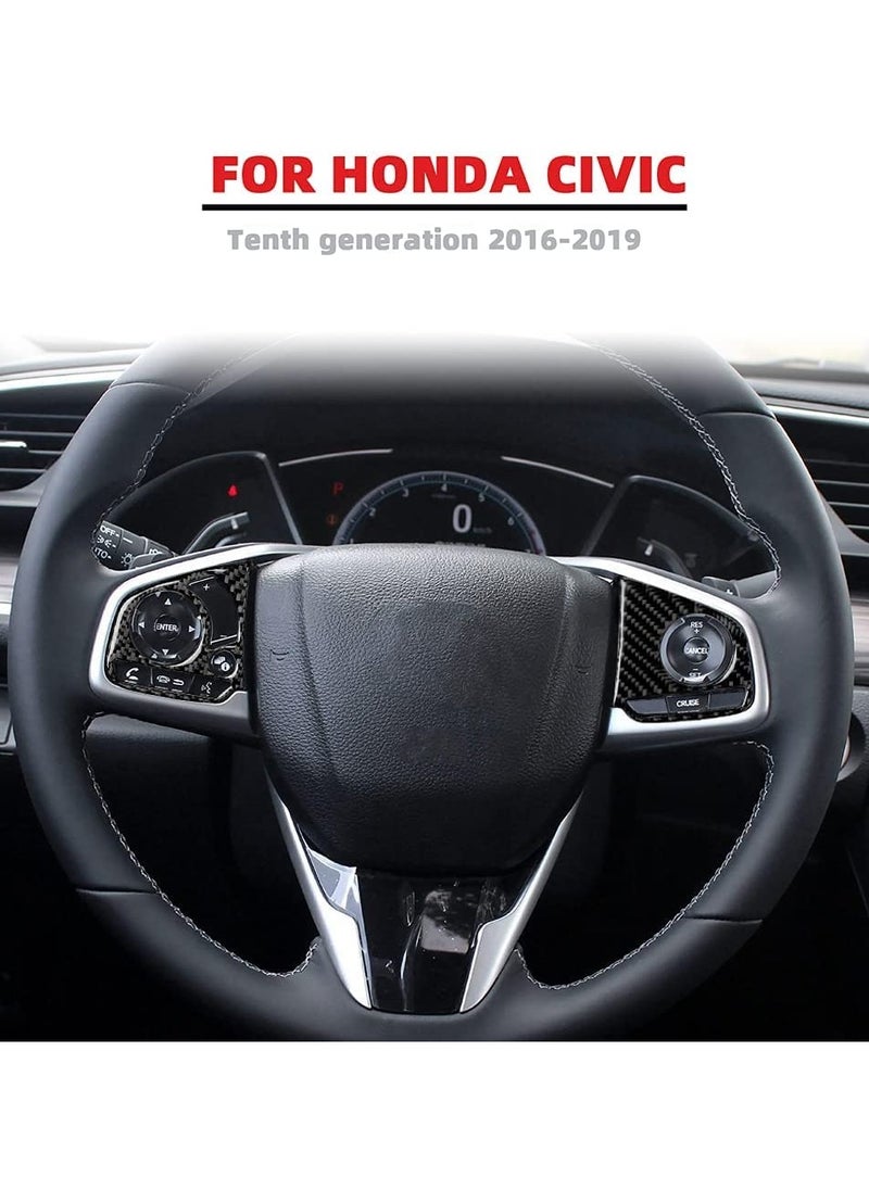 KASTWAVE - Steering Wheel Sticker for Honda Civic 10th Gen 2016-2019, Carbon Fiber Auto Accessories, Interior Modification Decal - Image 1