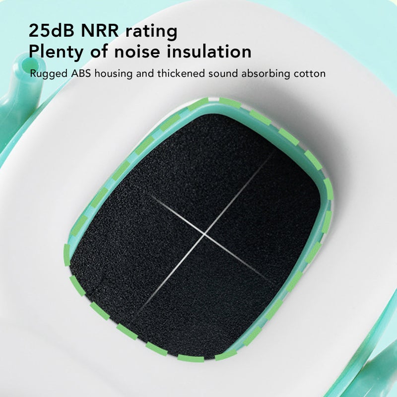 Noise Reduction Safety Ear Muffs 25dB Hearing Protection Earmuffs Sound Proof Noise Canceling Headphones Mint Green - Image 4