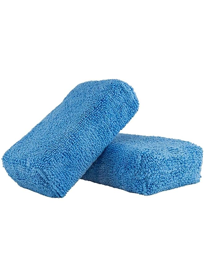 Chemical Guys Guys MIC_292_02 Premium Grade Microfiber Applicator, Blue, Pack of 2 - Image 1
