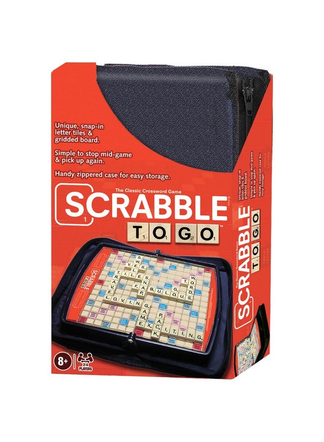 Winning Moves Games Scrabble to Go USA, a Travel Version of The World's Favorite Word Game, for 2 to 4 Players, Ages 8+ (1202), Black,red - Image 1