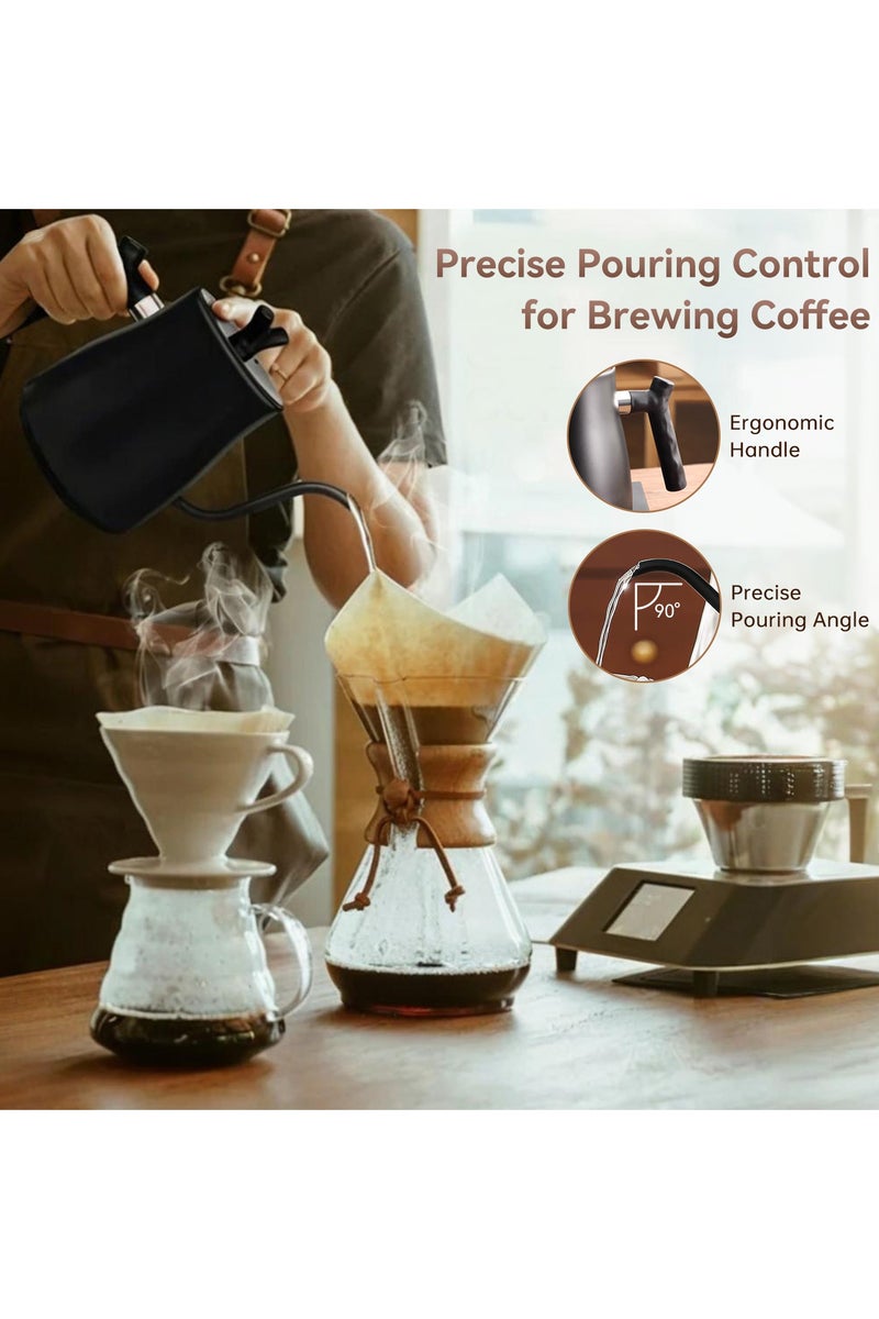 Perfin V60 Gooseneck Kettle, 1000W Smart Electric Kettle, 1L Precision Pour-Over Coffee & Tea Maker with ±1°C Control, 36H Keep Warm & LED Display for Home/Cafe - Image 3