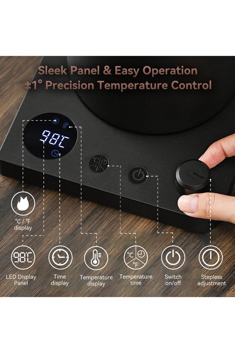 Perfin V60 Gooseneck Kettle, 1000W Smart Electric Kettle, 1L Precision Pour-Over Coffee & Tea Maker with ±1°C Control, 36H Keep Warm & LED Display for Home/Cafe - Image 5