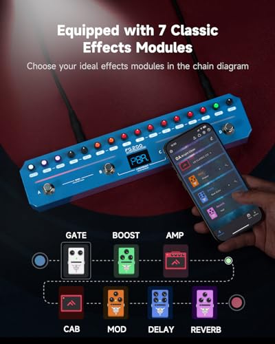FLAMMA FG200 Intelligent Multi-Effects Guitar Pedal with 52 AMP Models 5 BOOST Models 16 CAB Simulations 7 Effects Modules 9 IR Slots 40 Presets 40 Rhythm Styles Support APP OTG - Image 2