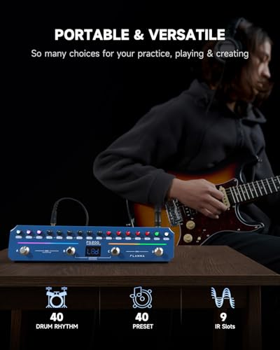 FLAMMA FG200 Intelligent Multi-Effects Guitar Pedal with 52 AMP Models 5 BOOST Models 16 CAB Simulations 7 Effects Modules 9 IR Slots 40 Presets 40 Rhythm Styles Support APP OTG - Image 4