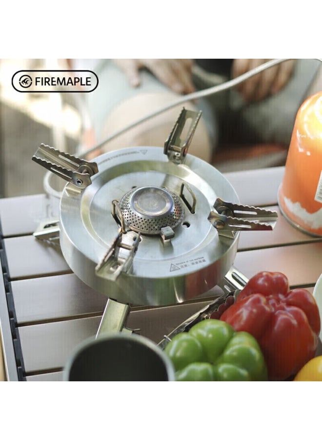 Fire-maple Feast Set Outdoor Stove Cooking Utensils Self-driving Camping Complete Equipment Set High-power Gas Stove For 4-5 People With Kettle - Image 1