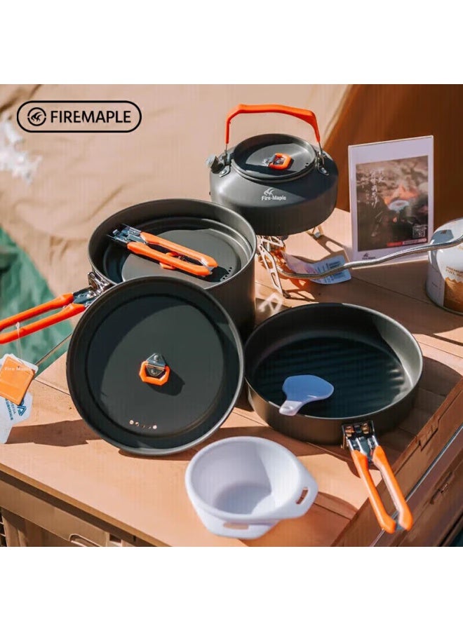 Fire-maple Feast Set Outdoor Stove Cooking Utensils Self-driving Camping Complete Equipment Set High-power Gas Stove For 4-5 People With Kettle - Image 3