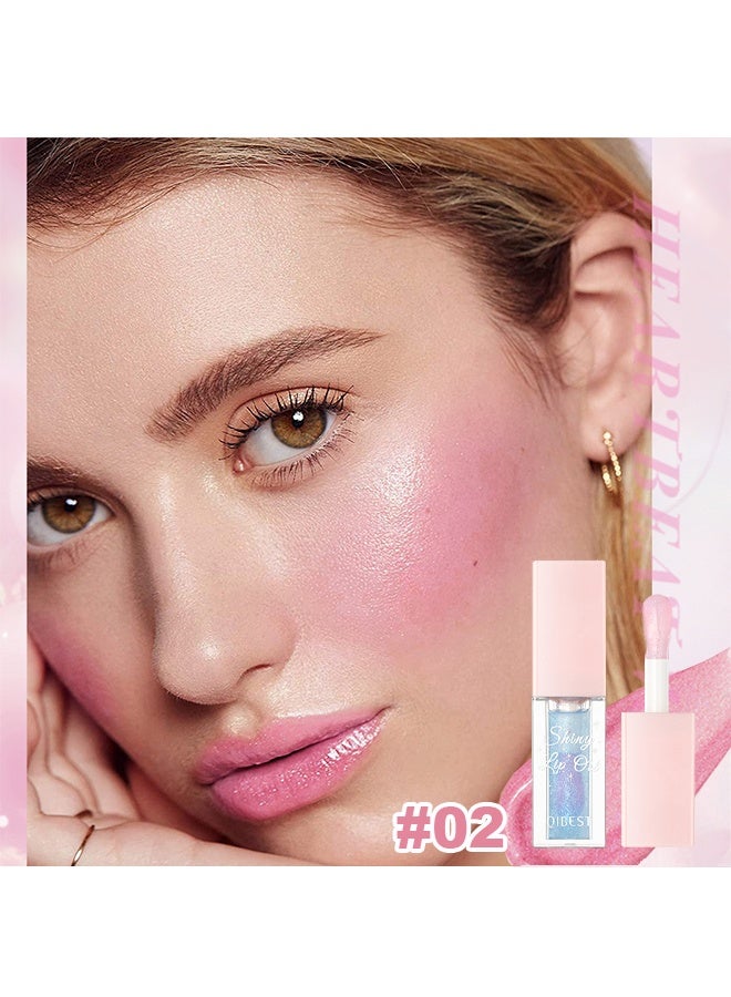 كيو آي بست زيت الشفاه اللامع ، ملمع الشفاه ، مرطب ، مغذي ، ملمع شفاه لامع ناعم طويل الأمد ، زيت الشفاه متغير اللون اللؤلؤي ، زيت الشفاه مع رأس الفرشاة الكبيرة زيت الشفاه اللامع #02 - Image 2