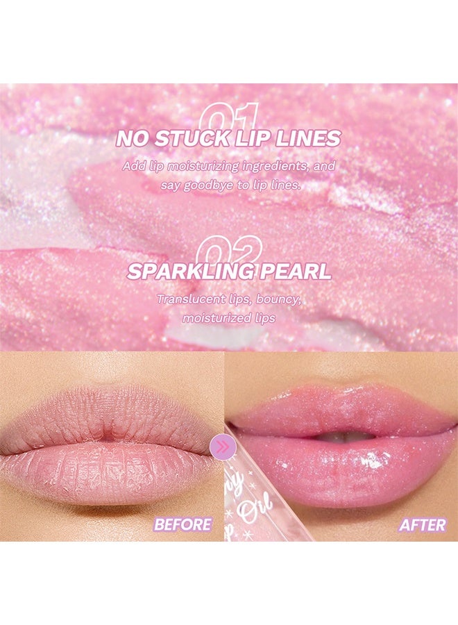 كيو آي بست زيت الشفاه اللامع ، ملمع الشفاه ، مرطب ، مغذي ، ملمع شفاه لامع ناعم طويل الأمد ، زيت الشفاه متغير اللون اللؤلؤي ، زيت الشفاه مع رأس الفرشاة الكبيرة زيت الشفاه اللامع #02 - Image 5