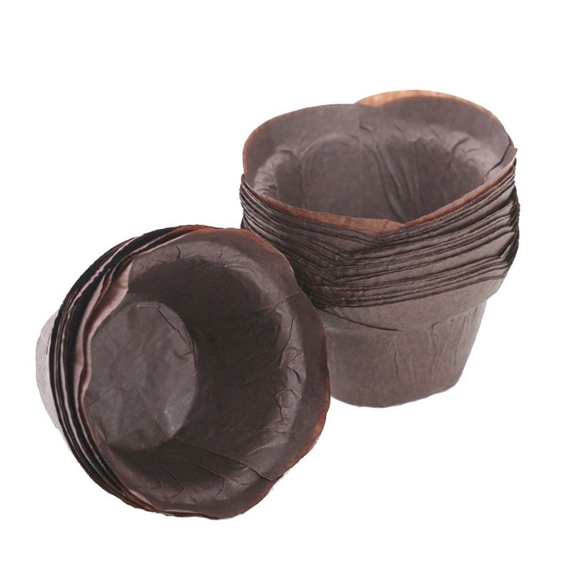 SK Cupcake Liners Baking Muffin Paper Baking Cups for Weddings Birthdays Baby Showers Brown 50pcs 
