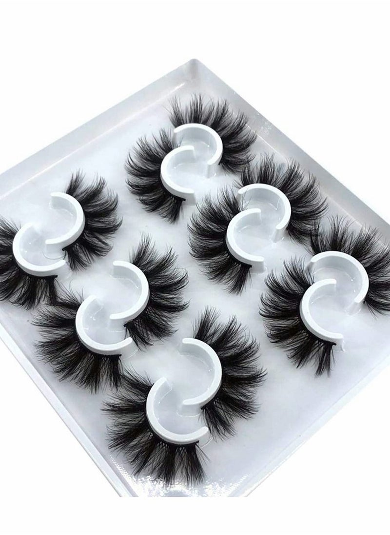 Excefore - False Eyelashes 6 Pairs Fluffy Natural Faux Mink Strip 3D Lashes Long Thick Volume Fake Eye Lash Multipack - Image 1