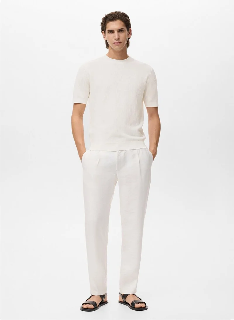 Mango Man 100% cotton knitted t-shirt